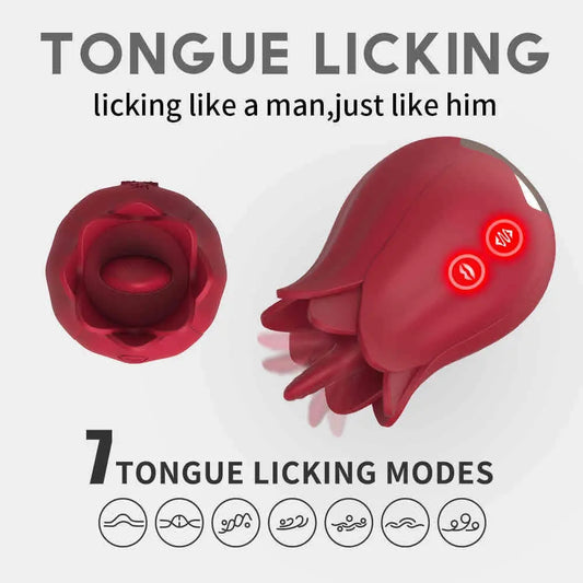 Mini Size Tongue Licking Rose Vibrator For Woman