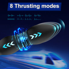 Bluetooth Control Thrusting Prostate Massager With Dual Cock Ring