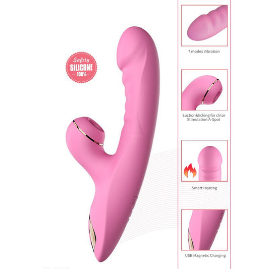 G spot Vibrator with Dual-Ball Clit Sucking & Thrusting Stimulator