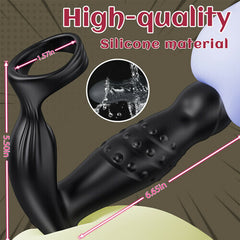 5 in 1 360° Rotating and Vibrating Anal Vibrator with Silicone Cock Ring