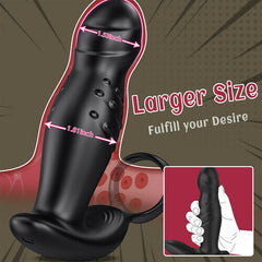 5 in 1 360° Rotating and Vibrating Anal Vibrator with Silicone Cock Ring