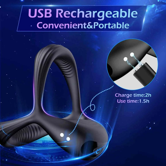 Triangular Penis Ring Vibrator for Stronger Erection Pleasure Enhance