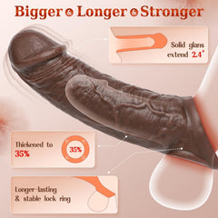 Black Cock Sleeve Vibrator Penis Extender Pump & Enlarger