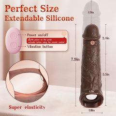 Black Cock Sleeve Vibrator Penis Extender Pump & Enlarger