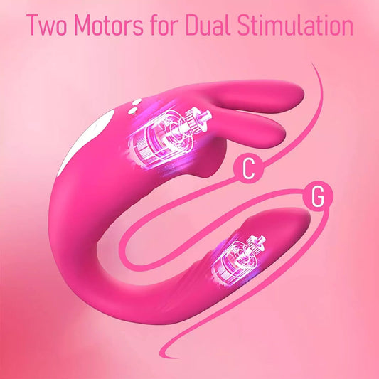 Long Distance Control U Shaped Wearable G-Spot Clitoral Vibrator