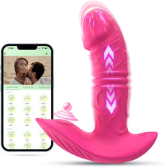 Vibromasseur portable Rose contrôlé par application avec poussée 