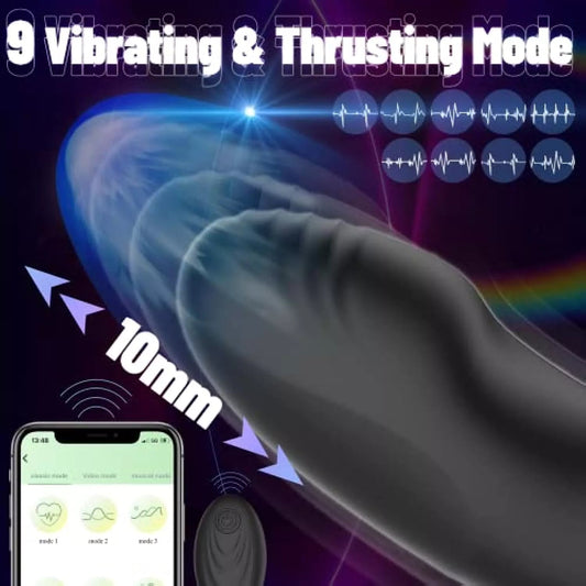 Vibrateur anal vibrant contrôlé par application avec poussée 