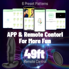 APP Controlled Vibrating Anal Plug Vibrator with Thrusting