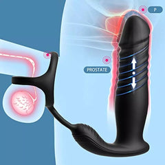 App Controlled Thrusting Anal Vibrator with Penis Ring