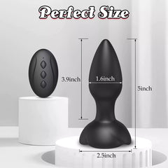 Vibrating Butt Plug with Rose Base Remote Control