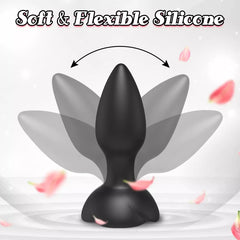 Vibrating Butt Plug with Rose Base Remote Control