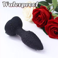 Vibrating Butt Plug with Rose Base Remote Control