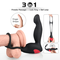 Vibrating Prostate Massager with Cock Ring Remote Control