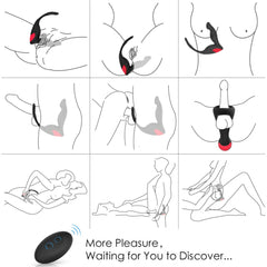 Vibrating Prostate Massager with Cock Ring Remote Control