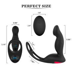 Vibrating Prostate Massager with Cock Ring Remote Control