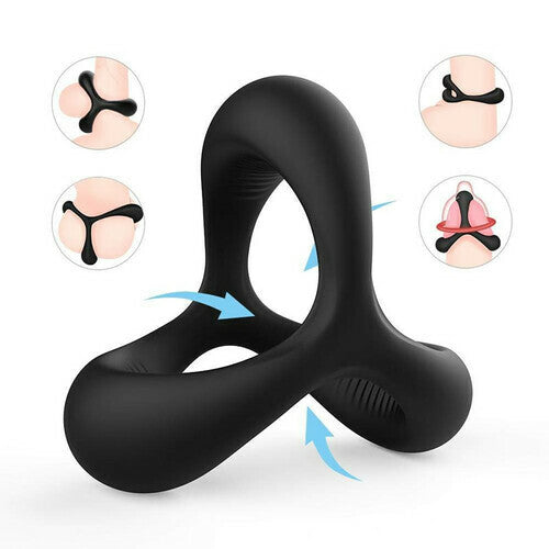 Anneau pénien en silicone TRIANGLE pour l'érection des hommes 