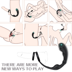 Vibrating Prostate Massager With 9 Modes & Dual Penis Ring with Remote