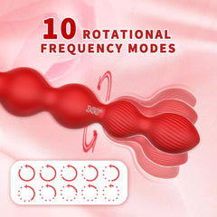 Perles anales roses à 10 vibrations, torsion à 360° 