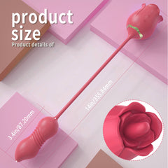 Rose Vibrator Clitoral Suction Toys With Tongue-Licking & Thrusting