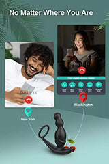 APP Control 360° Rotating Prostate Massager With Anal Plug Beads