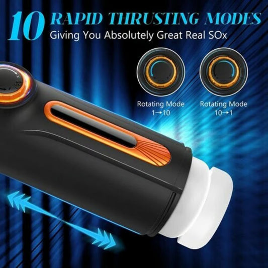 5 IN 1-Sucking Male Maturbation Cup with 10 Vibrating & Thrusting & Heating