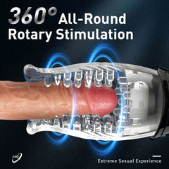 TORNADO-5 Rotating ＆10 Vibrating Transparent Sleeve Oral Sex Cup