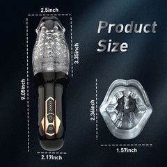 TORNADO-5 Rotating ＆10 Vibrating Transparent Sleeve Oral Sex Cup