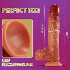 SINGER 3 IN 1 Realistic Non-Sticky Blush Heating 9inch Dildo