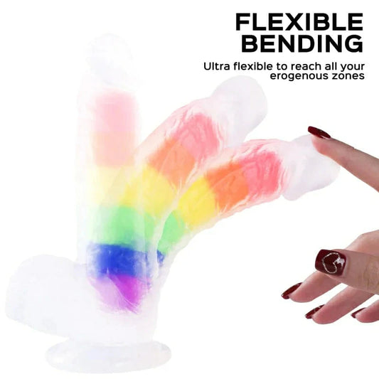 Julian - 5.4-Inch Rainbow Jelly Realistic Dildo with Suction Cup