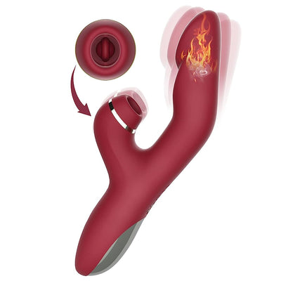 GANJ | 3 in 1 Stimulation Rose Rabbit Vibrator with Heating