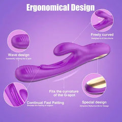 3 in 1 Flapping G Spot Rabbit Vibrator Sex Toys for Woman