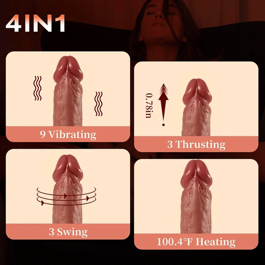 8.67 Inch Realistic Dildo with 9 Vibrating Tongue Licking 3 Thrusting & Swinging Heating