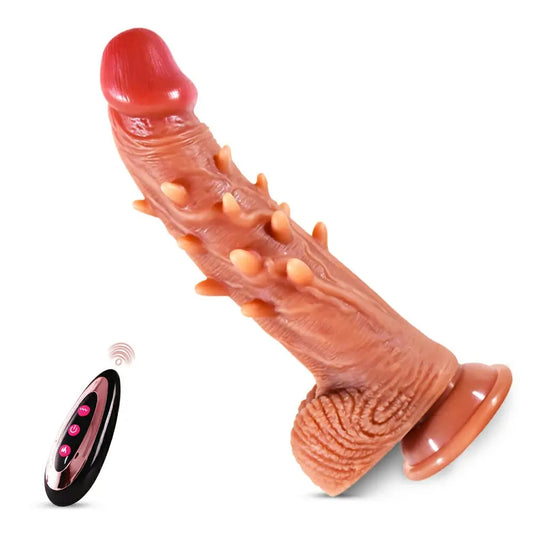 8.5inch Realistic Flexible Spiked Fantasy Dildo - Thrusting & Vibrating & Heating