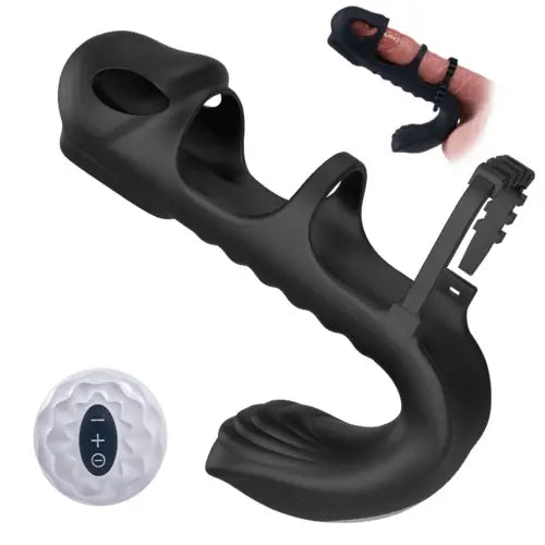 Dual Motor 7 Vibrating Penis Sleeve and Cock Ring Vibrator 2-in-1 Adult Toy