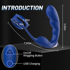 Wing Head Spinning Bead Vibrating Prostate Massager