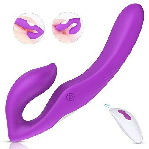 9 Speed Strapless Strap-On Dildo Double End Vibrator Remote Control