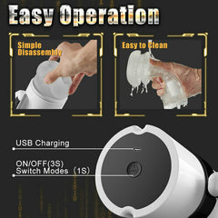 Clare Gamepad 9 Thrusting & Vibrating 2 in 1 Handheld Masturbation Cup