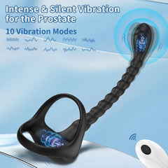 App Control 10 Vibration Penis Ring Vibrator with Butt Plug