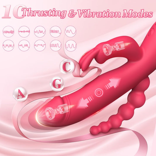 Thrusting Rabbit Vibrators with 10 Speeds & 10 Vibrating Modes