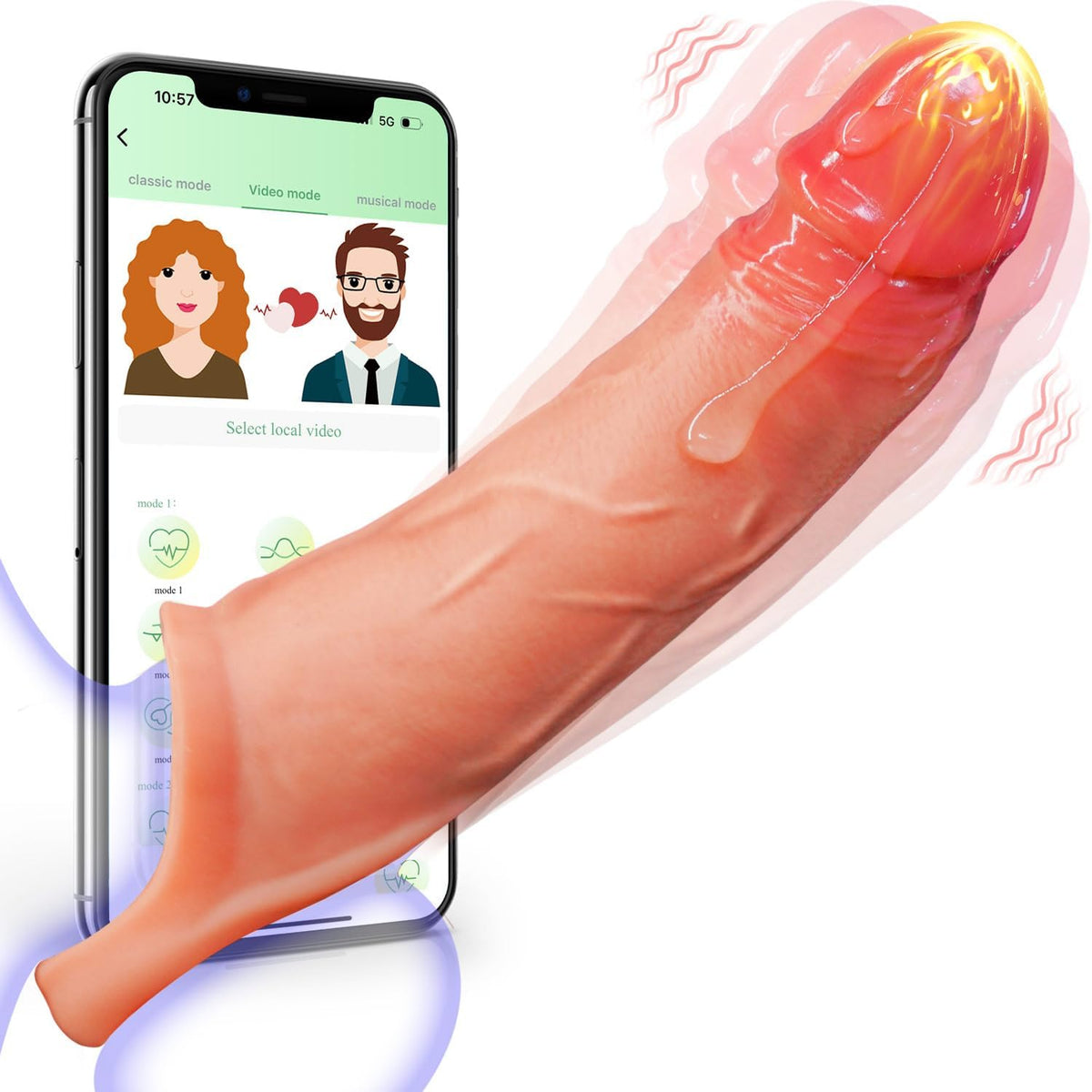 APP Control Vibrating Penis Sleeve Cock Sleeve With Ring