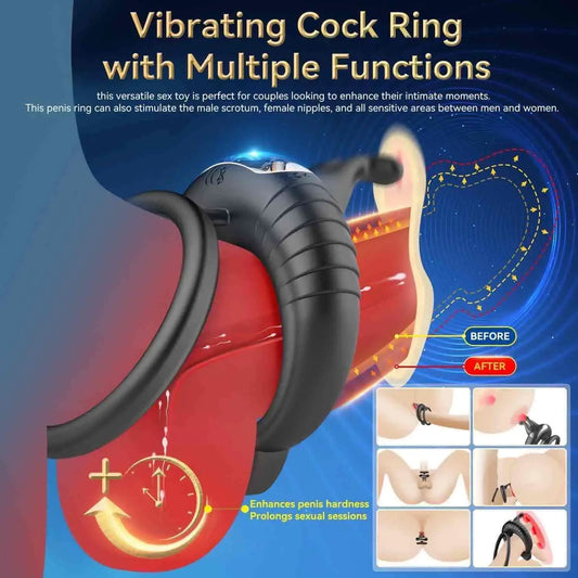 Silicone Penis Ring Remote Control Vibrators with 10 Vibration Modes