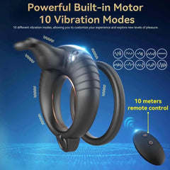 Silicone Penis Ring Remote Control Vibrators with 10 Vibration Modes