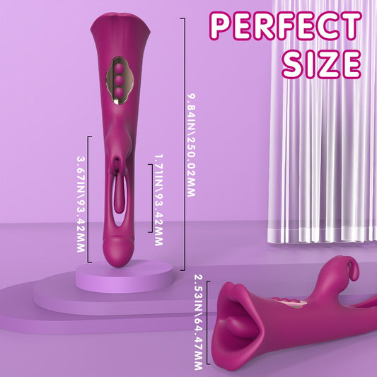 Sophia Clit Nipple Anal Stimulation Rabbit Licking Vibrating Flapping 4 IN 1 Stimulator