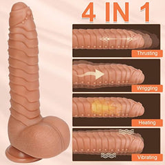 Realistic Vibrating Dildo with Strong Suction Cup for Hands-Free Play