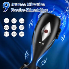 APP Remote Control Adjustable Penis Vibrator Trainer Stimulator with Penis Rings