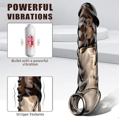 3.6 inch Reusable Penis Sleeve Vibrator with Cock Ring