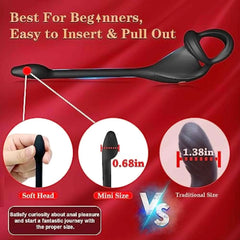 App Controlled Vibrating Cock Ring Taint Stimulator with Plug