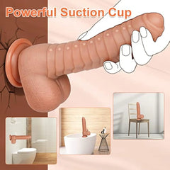 Realistic Vibrating Dildo with Strong Suction Cup for Hands-Free Play